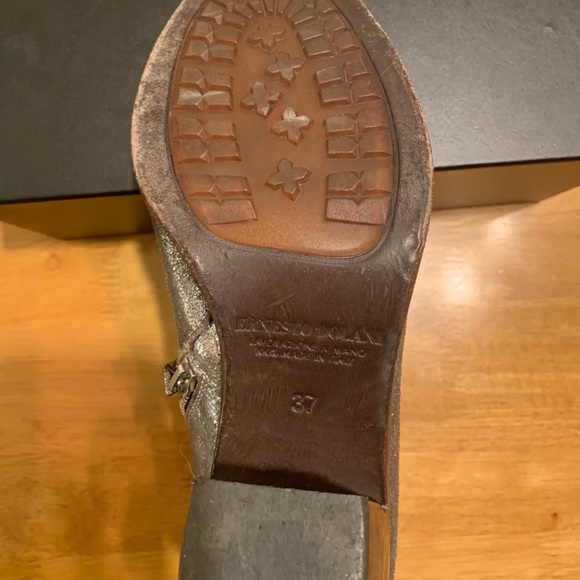 Ernesto Dolani Burnt Silver Booties With Zipper Size 37 - Picture 5 of 5